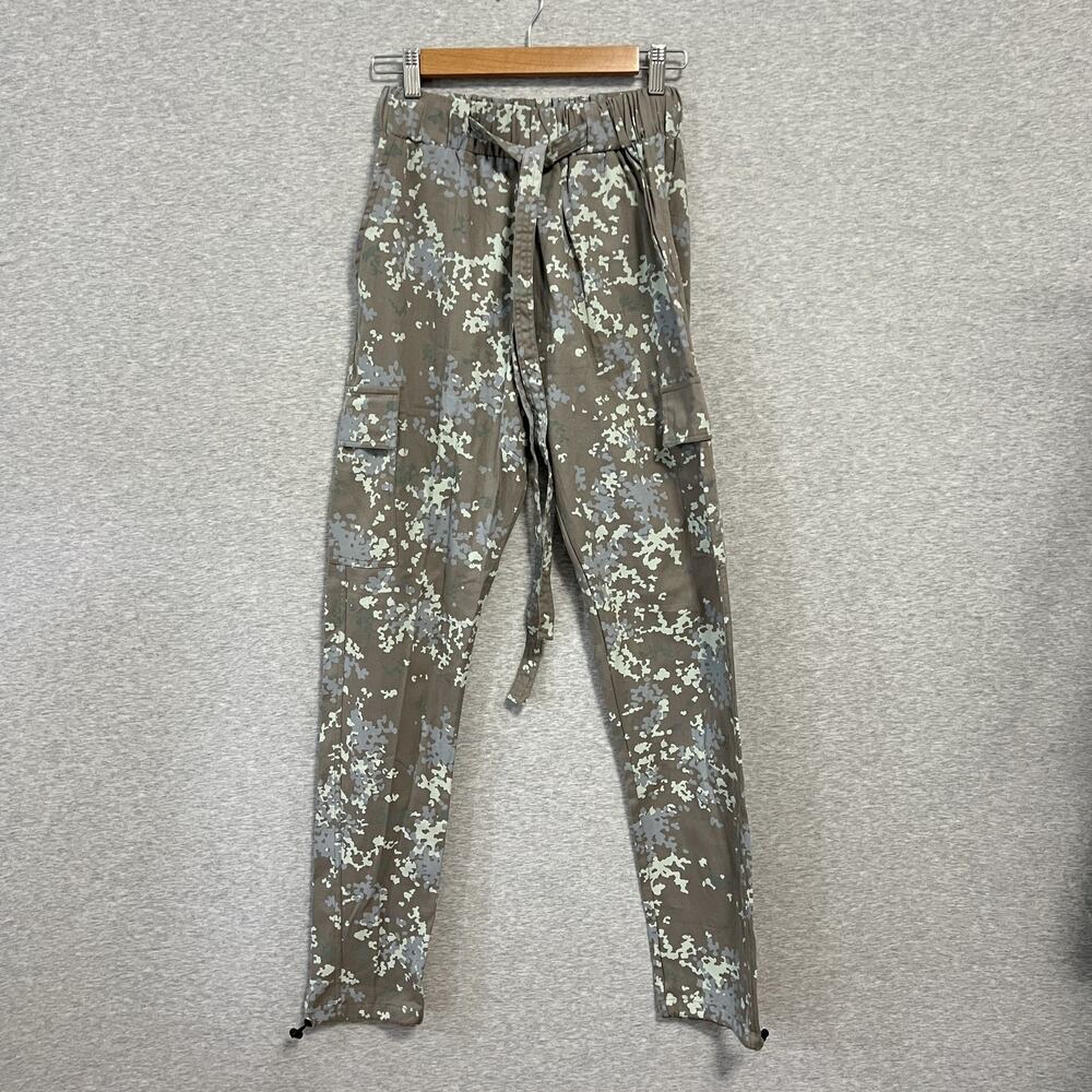 MNML Cargo Jogger Pants Mens Extra Small Gray Camo Drawstring Pockets Streetwear